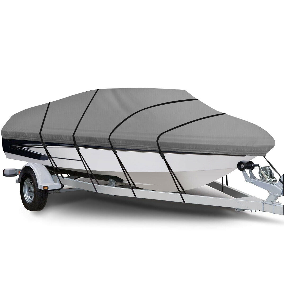 StormPro 22 Boat Cover'-24' L x 116" W Charcoal Polyester V-Hull Runabout O/B & 