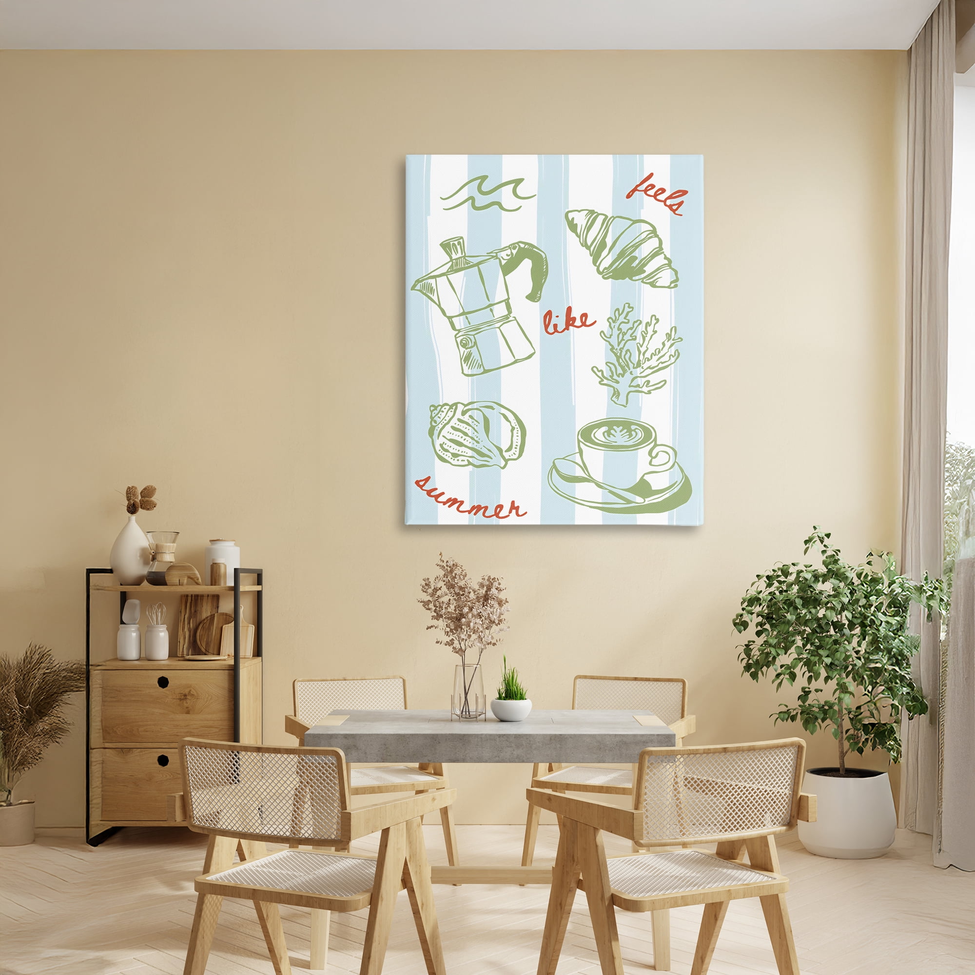Stupell Industries Feels Like Summer on Stripes Canvas Wall Art, design by The Prints Vibe