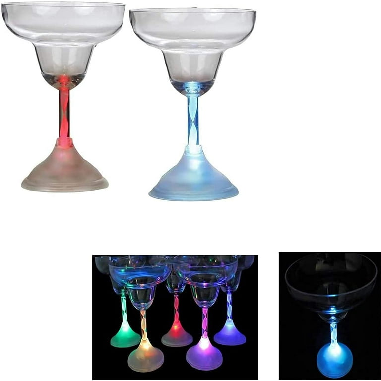 4 Packs Flashing Light Up Plastic Margarita Cocktail Glasses LED