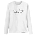 thumbnail image 4 of Pompotops T-shirt Décontracté Imprimé pour Femmes Col Rond Manches Longues Blouse, 4 of 5