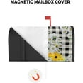 thumbnail image 6 of Spring Bee Gnome Magnetic Mailbox Covers 21"x25.5", Honey Daisy Farmhouse Summer Flower Mailbox Wraps Standard Size Buffalo Plaid Post Letter Box Cover for Garden Yard Home Patio Decor, 6 of 6