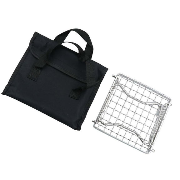 GOOHOCHY Rectangular Silver Folding Campfire Grill for Outdoor Cooking and Camping BBQ Rack