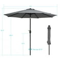 thumbnail image 3 of CHYVARY 9ft Patio Umbrella Round Market Outside Table Umbrella for Deck, Poolside and Patio, Gray, 3 of 8