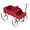 Red, variant on Shine Company Small Cedar Wood Decorative Buckboard Wagon Planter in Gray