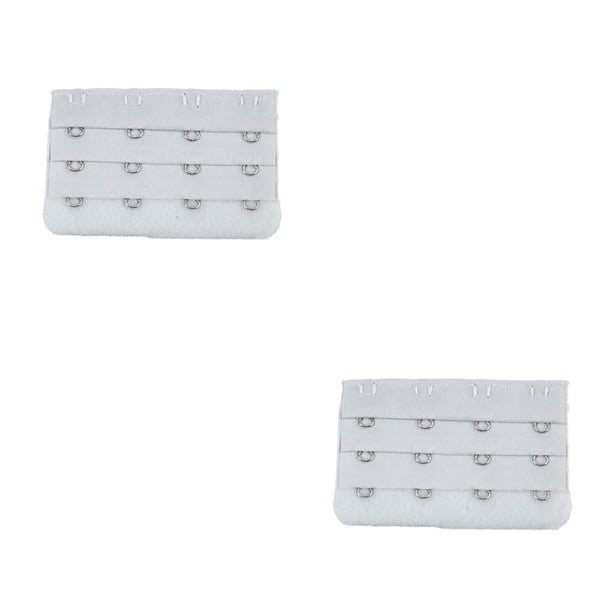 Minnieouse Correa de extensión Extensores de sujetador Hebilla 4 Gancho Botones de sujetador Íntimos ajustables 3 filas Ropa interior gris gris plateado claro 2piezas