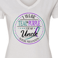 thumbnail image 4 of Inktastic Suicide Prevention- I Wear Teal and Purple for My Uncle Women's V-Neck T-Shirt, 4 of 5