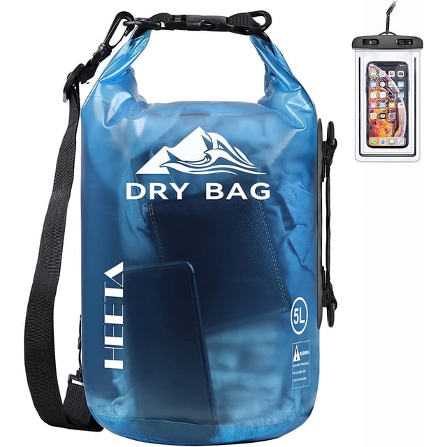 Dry Bag Waterproof for Women Men, 5L/10L/20L/30L/40L Roll Top Lightweight Dry Storage Bag Backpack with Phone Case for Travel, Swimming, Boating, Kayaking, Camping & Beach, 11 Transparent Co