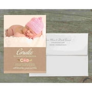 Botanical Wreath Deluxe Baby Announcement