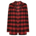 thumbnail image 4 of Women's Cardigan Long Sleeve Jacket Lady Automobiledigan Plaid Cardigan Fall Fashion Checkered Coat Top,Red Women's Cardigan XXXXXL, 4 of 8