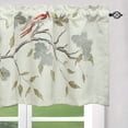 thumbnail image 3 of VOGOL Blossoming Floral Kitchen Valances, Red Birds Embroidery Linen Curtain for Bedroom, 52" x L18", One Panel, Rod Pocket, 3 of 6