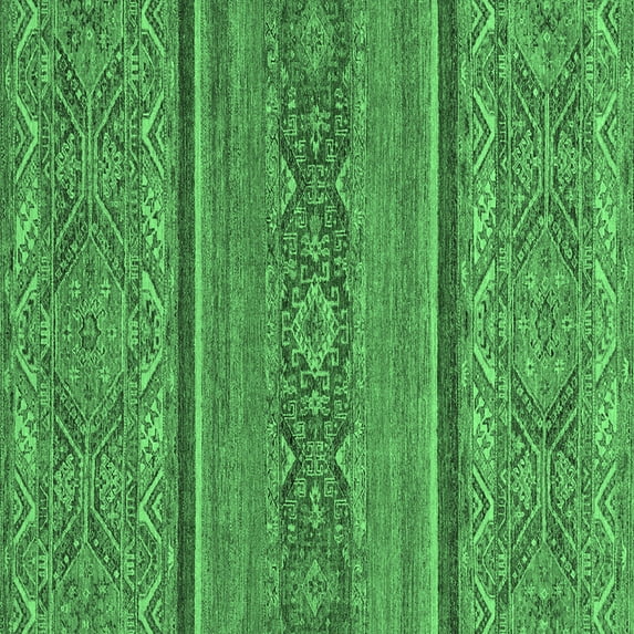 Ahgly Company Indoor Square Abstract Emerald Green Modern Area Rugs, 5' Square
