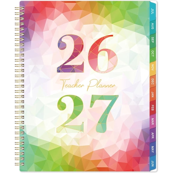 Teacher Planner 2026-2027 - Teacher Lesson Planner 2026-2027, July 2026 - June 2027, 8.5'' x 11'' with Monthly Tabs, Inner pocket
