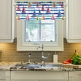 thumbnail image 2 of Yayeee Kitchen Valance Rod Pocket 54" x 18" Living Room Window Curtain, Blue Hand Drawn Sailboats, 2 of 6