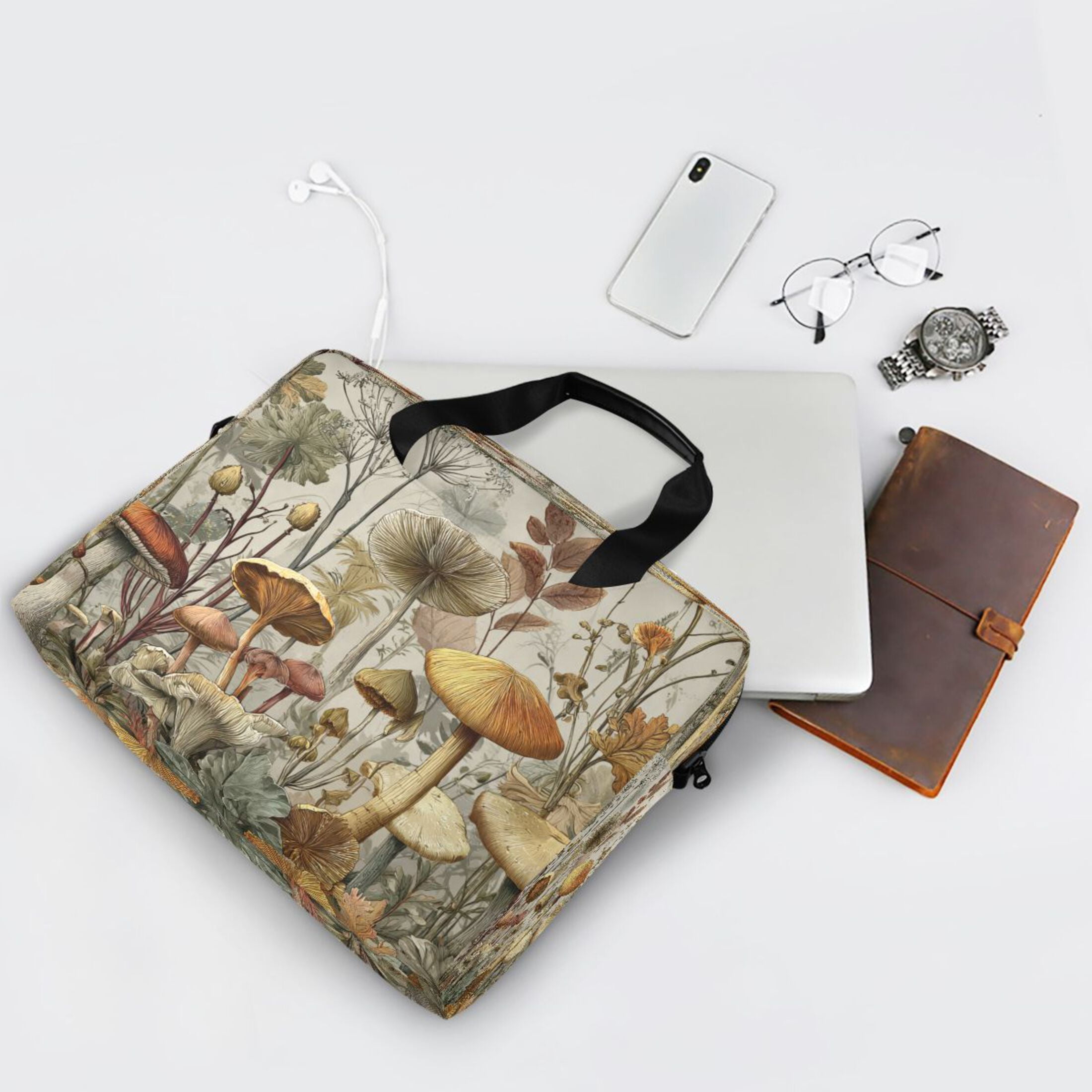 Laptop Bag Laptop Briefcase 15.7 x 3 x 11.8 Inches Laptop Bag Briefcases Laptop Storage Travel Laptop Bag Work Laptop Bag Gray Mushroom