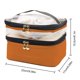 thumbnail image 4 of Cosmética Portátil Doble Capa Femenina Bolso Tocador PVC (marrón), 4 of 7