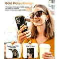 thumbnail image 6 of LeYi Case For Moto G Power 5G 2024: 2pcs Tempered Glass Screen Protector And 360° Rotatable Magnetic Stand, Rose Gold Plated Edge，Black, 6 of 8