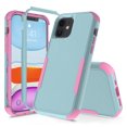 thumbnail image 2 of Apple iPhone 11 Case , iPhone 11 Pro Max Rugged Rubber Durable 3 in 1 Cover , Phone Case for Girl Men Women Cute (Teal+Pink), 2 of 7