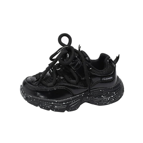 Otqutp 3-11Years Toddler Girls Outdoor Sneakers Fashion Big Kids Winter Water Proof Flat Keep Warm Sport Shoes Breathable Comfortable Shoes(Black,4-4.5 Years)