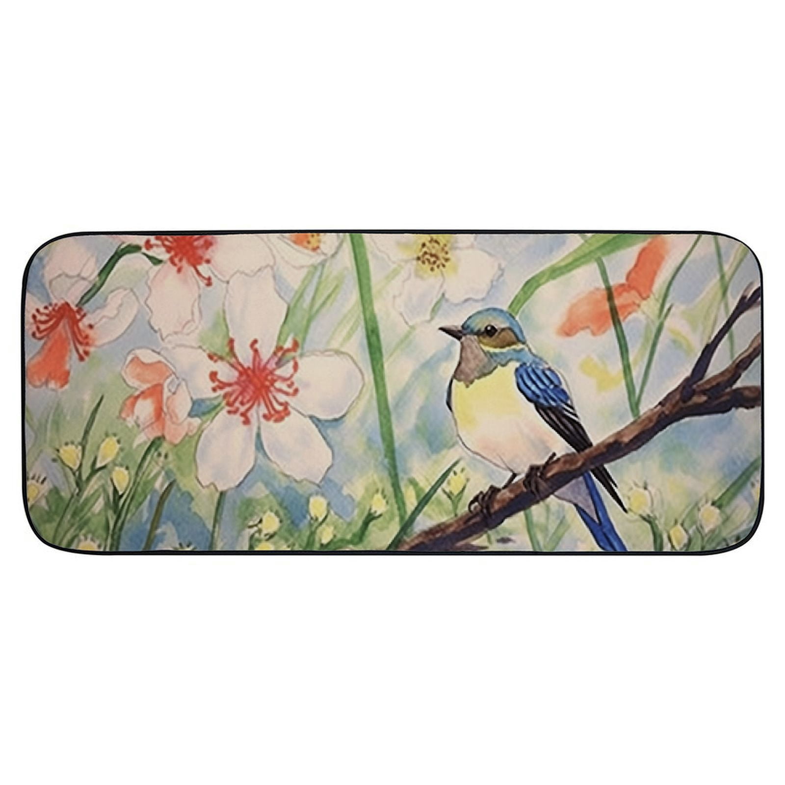 PHYHOO Bird &amp; Door Mat Decorative Door Mat, Door Mat with Non-Slip Rubber Backing, Easy Cleaning, Traps Dirt, Rug for Entry, Patio, Garage 19.68*47.24 in