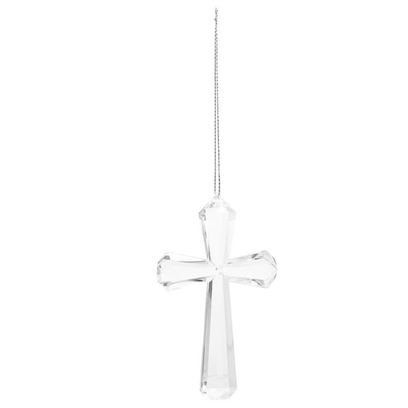 NICEXMAS Transparent Acrylic Cross Ornament for Christmas Tree Holiday Home Decor