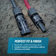 TEMCo 8 AWG Solar Panel Extension MC4 PV Cable - 25 Ft Black + 25 Ft Red USA