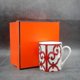 thumbnail image 2 of Black Taza de café de porcelana de hueso de estilo europeo, tazas de té de la tarde de porcelana de hueso de alta calidad (rojo), 2 of 5