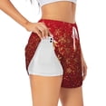 thumbnail image 3 of Lsque Merry Christmas Printed Women's Running Shorts with Liner Pockets,Elastic Quick Dry Workout Athletic Gym Yoga Shorts,Womens High Waist Shorts-XX-Large, 3 of 9