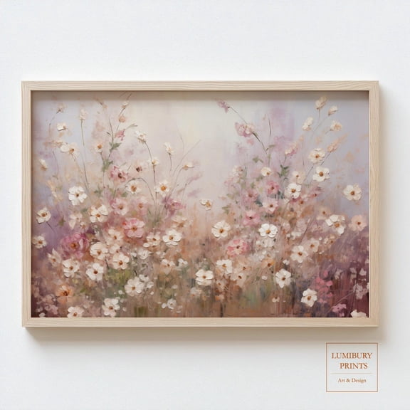 Vintage Wildflower Print, Pink Floral Wall Art, Botanical Print, Wall Art, Cottagecore Decor, Nature Wall Art, Home Decor #2116, Unframed Poster Size 8x12