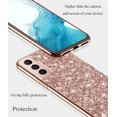 thumbnail image 4 of Compatible with Samsung S22 Plus Case Glitter Sparkle Gold, Phone Samsung Galaxy S22 Plus Case Silicone Anti-Fingerprint Glamorous Shiny Cover Thin (Pink), 4 of 14