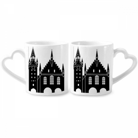 

Germany Cologne Cathedral Landmark Couple Porcelain Mug Set Cerac Lover Cup Heart Handle