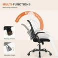 thumbnail image 3 of Office Computer Desk Chair, Ergonomic Mid-Back Mesh Rolling Work Swivel Task Chairs with Wheels, Comfortable Lumbar Support, Comfy Flip-up Arms for Home, Bedroom, Study, Student, Black, 3 of 7