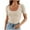 Beige, variant on Women's 2025 Short Sleeve Square Neck T Shirts Slim Fitted Summer Ribbed Knit Basic Casual Tee Tops
