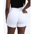 thumbnail image 2 of Gocolloa Womens Plus Size Jean Shorts High Waisted Stretchy Ripped Frayed Folded Hem Denim Shorts White 14W, 2 of 4