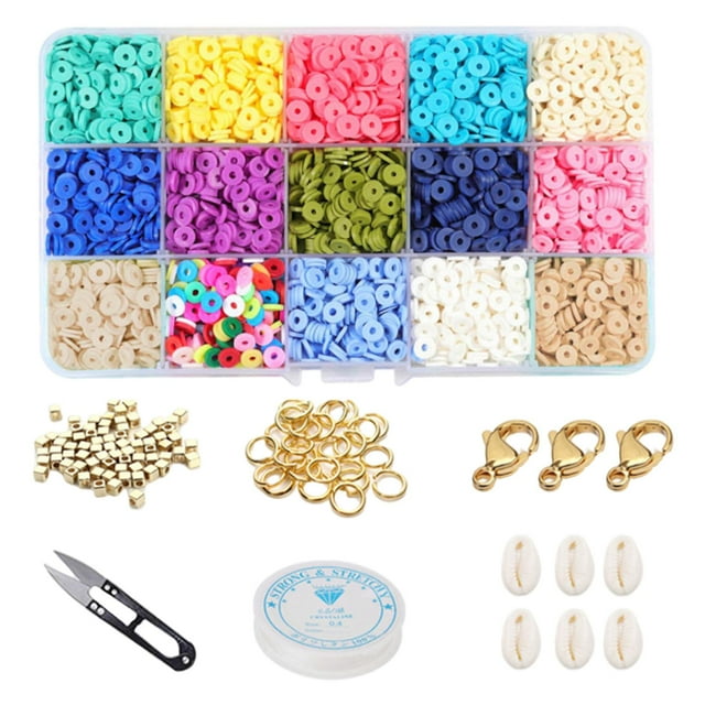 KLKCMS clay beads for jewelry making black white 15 Grids 3092Pcs
