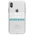 thumbnail image 1 of DistinctInk Clear Shockproof Hybrid Case for iPhone XS Max (6.5" Screen) - TPU Bumper Acrylic Back Tempered Glass Screen Protector - Always Earned Never Given, 1 of 5