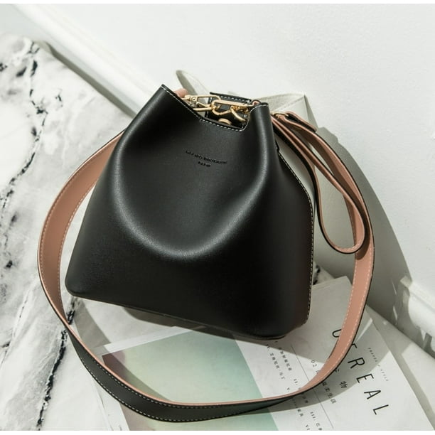 Bolso SWDF Bucket de cuero PU para mujer a la moda