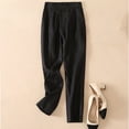 thumbnail image 2 of VEKDONE Pantalon Long en Lin pour Femmes Noir TTG, 2 of 5