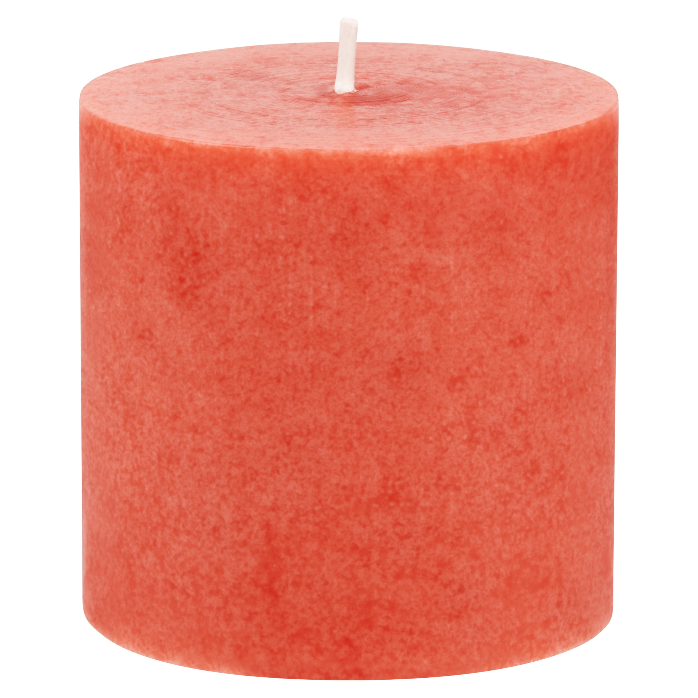 (2 pack) Mainstays Unscented Decorative Mottled Pillar Candles, 3x3inch Tall, Red Mottled Color