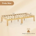 thumbnail image 3 of Costway Twin Size Wooden Platform Bed Frame 14" with Rubber Wood Legs Under-bed Storage Beige, 3 of 9