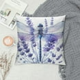 thumbnail image 2 of COMIO Watercolor Colorful Dragonfly on Flowers，Pillow Covers Decorative Cushion Cover Throw Printed Pillow Case Purple, 2 of 5