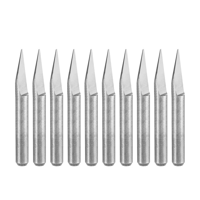 Unique Bargains 1/8' Shank 0.3mm Tip 30 Degree Solid Carbide Wood Engraving Bit CNC Router Tool 10 Pack