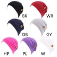 thumbnail image 3 of HLONK Women Pleated Turban Cap Button Mask Holder Solid Color Protect Ears for Head Wr, 3 of 20