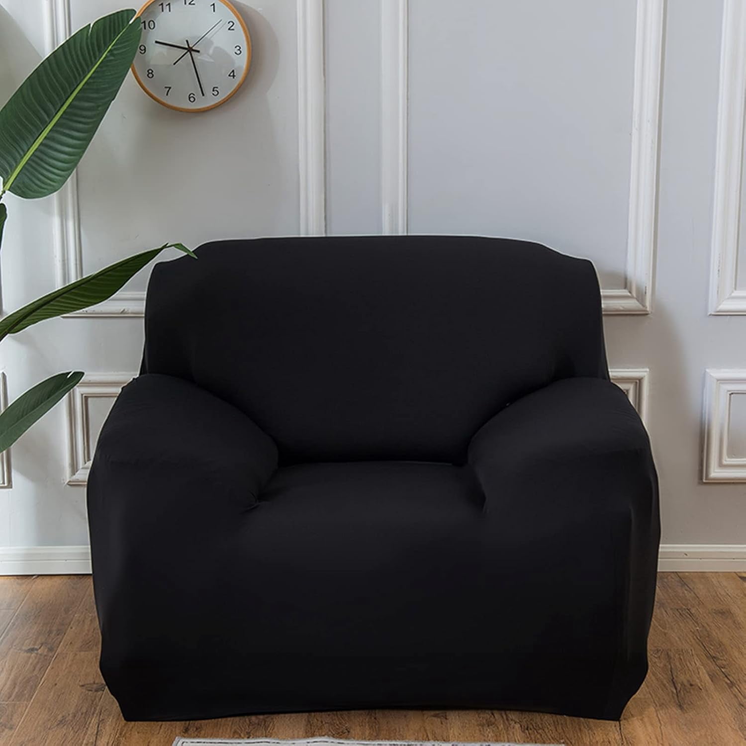 Sofa Cover Slipcover Stretch Elastic 2Seater Chair Loveseat Sofa Couch Furniture Protector Fit, Sofa Slipcover, Home Decor, Black