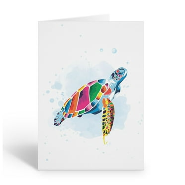 Stonehouse Collection | Watercolor Sea Turtle Note Card Set | Elegant Ocean-Insp