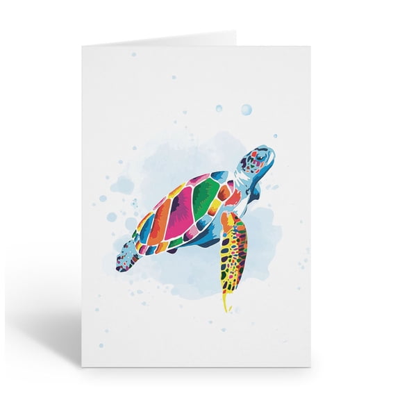 Stonehouse Collection | Watercolor Sea Turtle Note Card Set | Elegant Ocean-Insp