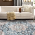 thumbnail image 4 of FairOnly 5'x7'Distressed Floral Rugs for Living Room Vintage Low Pile Non Slip Non Shedding Stain Resistant Area Rug for Bedroom Playroom,blue, 4 of 7