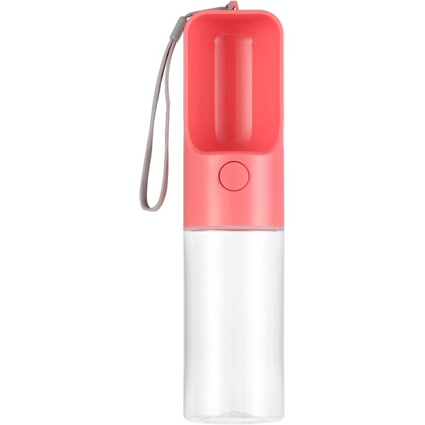 Botella de agua para perros para caminar, botella de agua portátil con cuenco, a prueba de fugas para perros, dispensador de agua para mascotas al aire libre, caminar, viajar, 450 ml, rosa esquí esquí Gafas de esquí