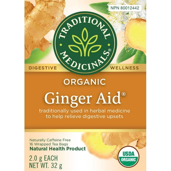 Traditional Medicinals Ginger Aid, 16 Wrapped Tea Bags