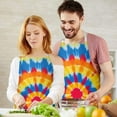 thumbnail image 3 of Colorful Tie Dye Mandala Apron-Garden Aprons for Women with Pockets-Cotton Linen Waterproof Kitchen Cooking Gardening Aprons Adjustable for Kitchen,Cooking,BBQ and Salon 33x27 Inch, 3 of 7