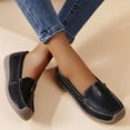 thumbnail image 3 of Rokment Women's Protective Toe Walking Shoes Comfortable Leather Slip on Flat Loafers Orthotic Non Slip Work Fashion Sneakers Black Size 7, 3 of 7